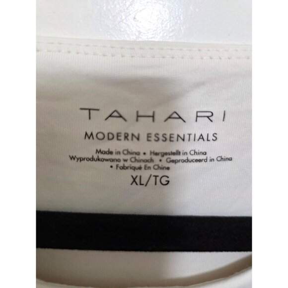 Tahari Women's Modern Essentials Sleeveless Ivory Tank Top Size XL Polyester Ble - Picture 7 of 8